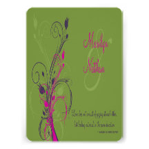 Faire-part de mariage floral blanc rose pourpre ve