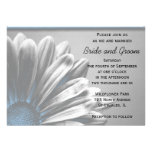 Faire-part de mariage floral bleu-clair de points 