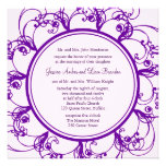 Faire-part de mariage floral de fantaisie (pourpre