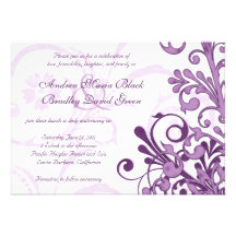 Faire-part de mariage floral pourpre et blanc
