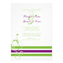 Faire-part de mariage floral pourpre et vert de ba