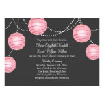 Faire-part de mariage gris et rose de lanternes de invitations