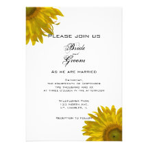 Faire-part de mariage jaune de tournesol
