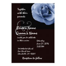 Faire-part de mariage noir et blanc de rose élégan