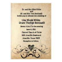 Faire-part de mariage noir rustique minable de coe