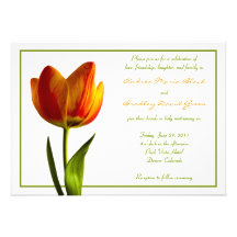 Faire-part de mariage orange de tulipe