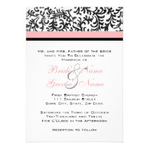 Faire-part de mariage rose et noir