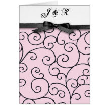 Faire-part de mariage rose et noir cartes