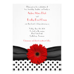 Faire-part de mariage rouge blanc noir de margueri