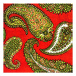Faire-part de mariage rouge vif de Paisley