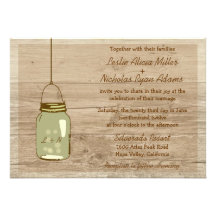 Faire-part de mariage rustique en bois de pot de m