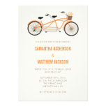 Faire-part de mariage tandem de vélo - orange