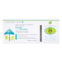 Faire-part de mariage tropical de carte d'embarque