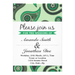 Faire-part de mariage vert de Paisley invitations