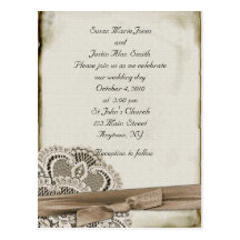 Faire-part de mariage vintage carte postale