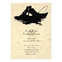 Faire-part de mariage vintage de bateau d'amants d