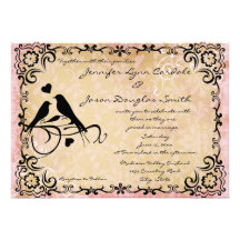 Faire-part de mariage vintage de cadre de rouleau 
