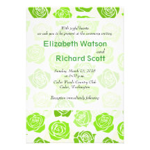 Faire-part de mariage vintage de roses verts