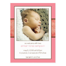 Faire-part de naissance ambre carte postale