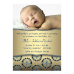 Faire-part de naissance bleu de photo de garçon d'