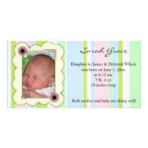 Faire-part de naissance de bébé carte avec photo