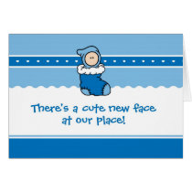 Faire-part de naissance de décembre (Noël) (bleu) cartes