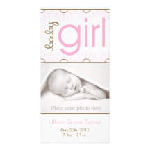 Faire-part de naissance de fille - carte photo cartes de vœux avec photo