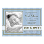 Faire-part de naissance de photo (bleus layette)