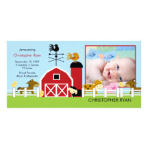Faire-part de naissance de PHOTO d'animaux de ferm Cartes Avec Photo
