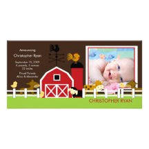 Faire-part de naissance de PHOTO d'animaux de ferm Cartes De Vœux Avec Photo