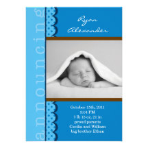 Faire-part de naissance de photo de bébé