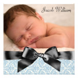 Faire-part de naissance de photo de bébé de noir b