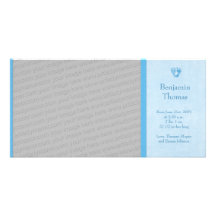 Faire-part de naissance de photo d'empreintes de p cartes avec photo