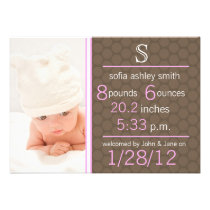 Faire-part de naissance de point de polka invitations