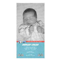 Faire-part de naissance de voiture de course carte avec photo
