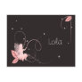 Faire-part de naissance fée rose étoiles arabesque cartes postales