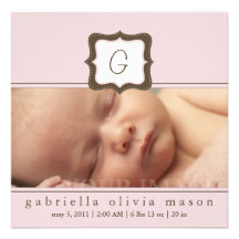 Faire-part de naissance initial de lavande