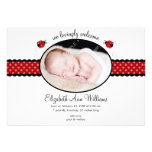 Faire-part de naissance rouge de photo de point de