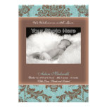 Faire-part vintage classique de bébé bleu