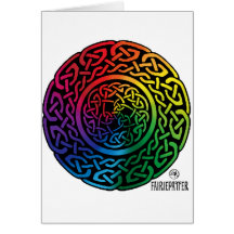 Fairie Patter - Rainbow Celtic Knotwork Card