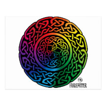Fairie Patter - Rainbow Celtic Knotwork Postcard