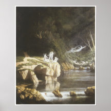 Fairies by a Rocky Stream Print
