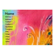 FAIRIES OF DAWN / MAGIC SPARKLES IN FUCHSIA GOLD BUSINESS CARDS