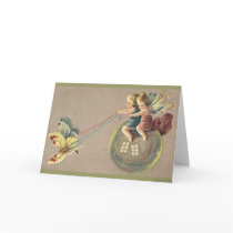 Fairies Riding a Bubble Greeting Card
