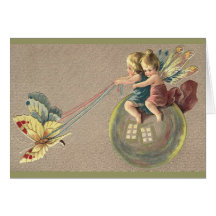 Fairies Riding a Bubble Greeting Card