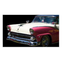fairlane white purple chrome classic car business card