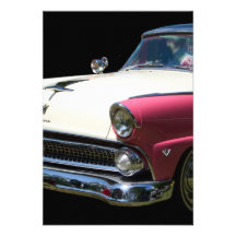 fairlane white purple chrome classic car personalized invitations