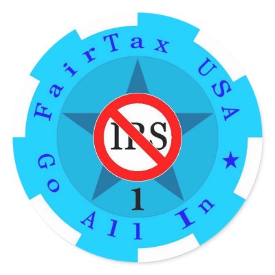 FairTax USA Poker Chip Decal Round Sticker by Danger_Russ