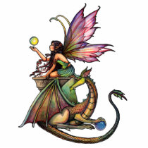 Fairy and Dragon Photo Sculpture Ornament