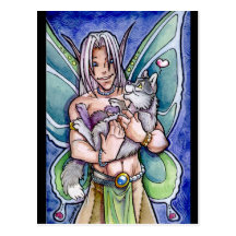 Fairy and Wolf Cub Postcard